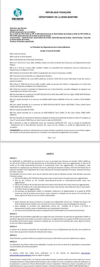  Travaux sur la D30